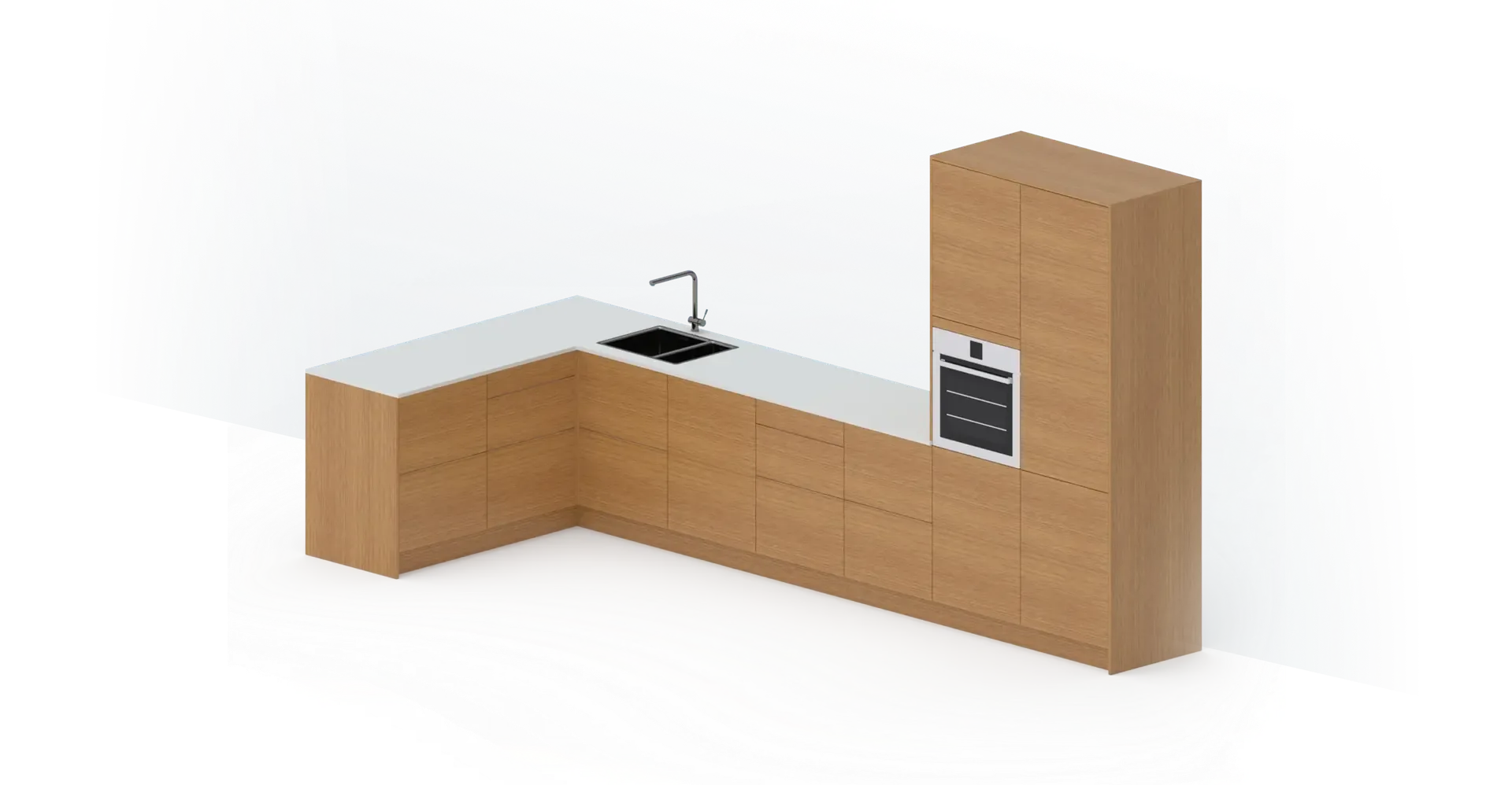 L-shape kitchen layout